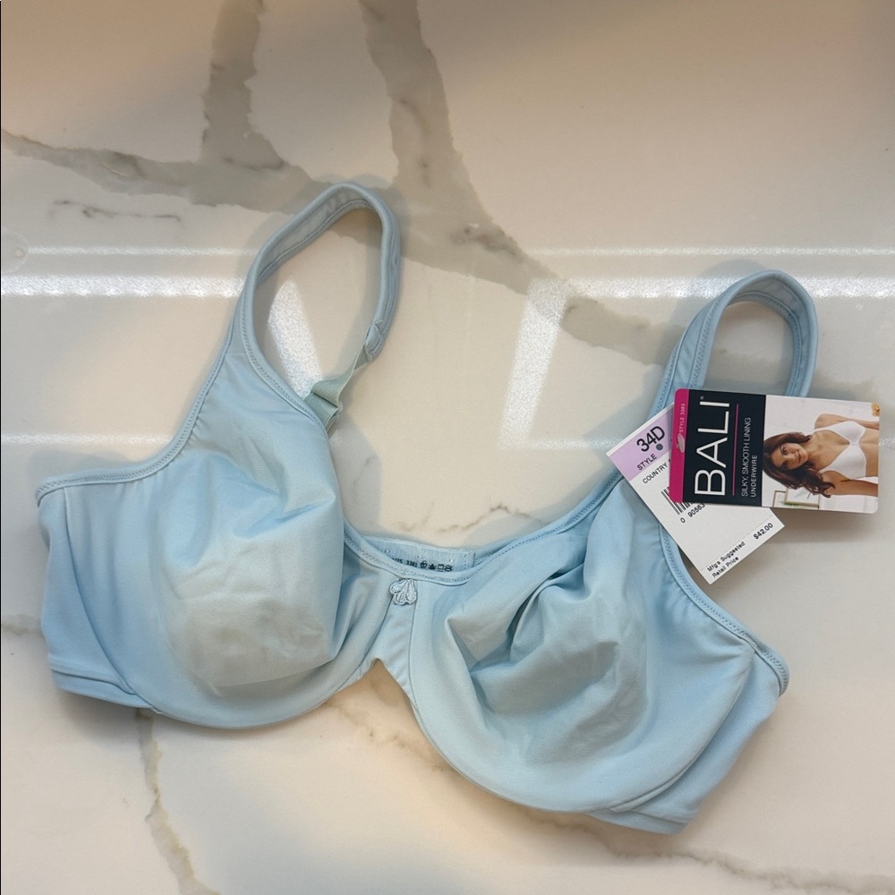 Bali Pale Blue Smooth Underwire Full Coverage Bra